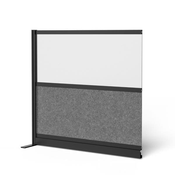 Expanse Modular Wall Room Divider System - Black Frame - 53" x 48" Wide Panel Add-On Wall